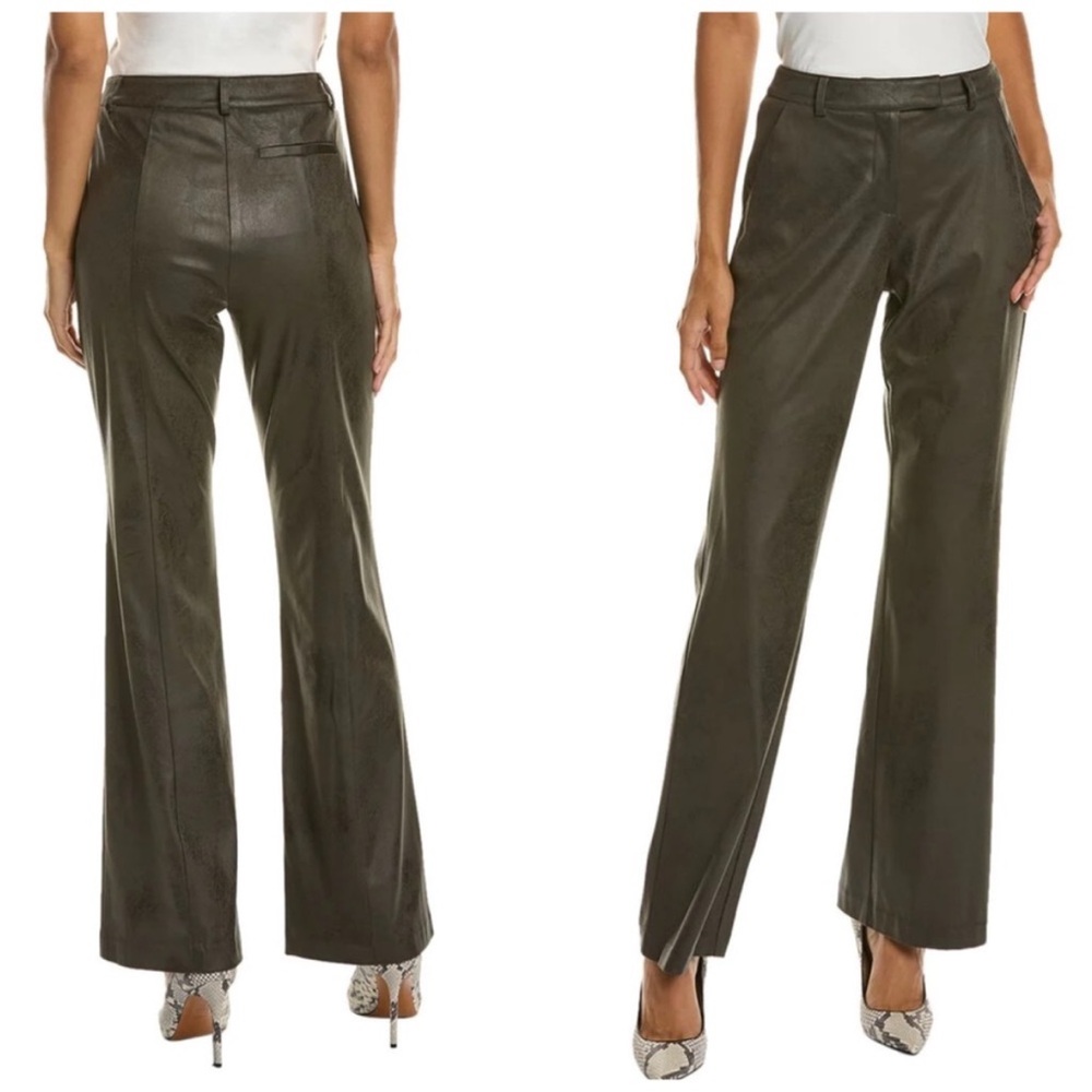 NEW Drew Birdie Flare Leg Faux Suede Pants Green Fatigue